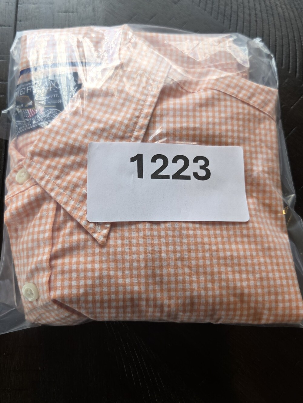 American Living Men's XL Peach Gingham Short Sleeve Button Down Shirt Cotton - Picture 9 of 9